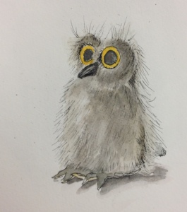 Inuit owl toy sketched while teaching a drawing class